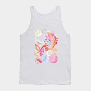 Watercolor Shapes and Petals Tank Top